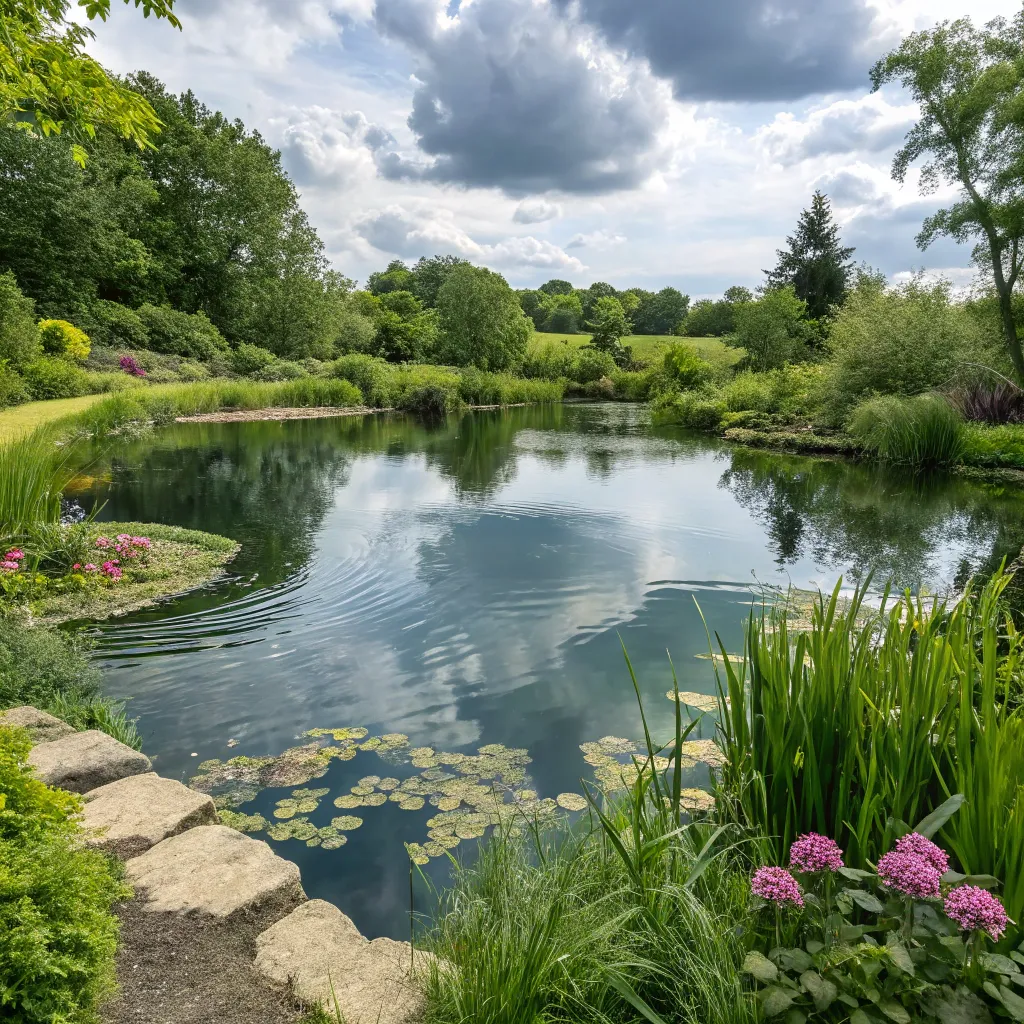 Beautiful Artificial Pond and Greenery